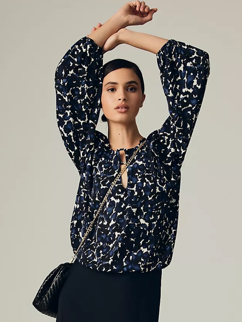 NWT Anthropologie Sarah Hann Keyhole Blouse Sz S
